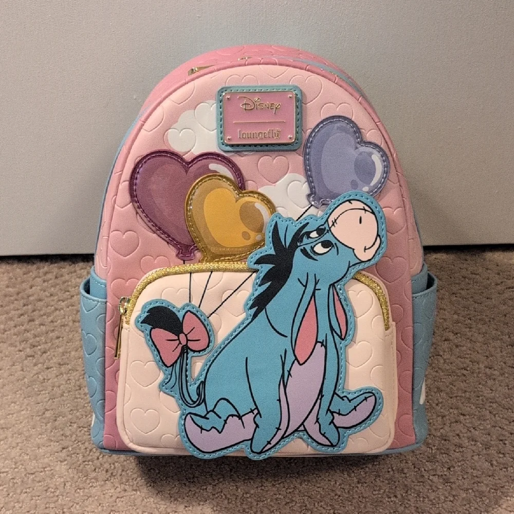 Loungefly Disney Eeyore Heart Balloons Mini Backpack NWT